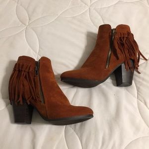 Festival Faux Suede Fringe booties
